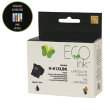 Load image into Gallery viewer, HP 61XL Remanufactured Black EcoInk with ink level indicator - High Yield