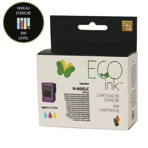 HP 60XL Combo Pack (Black / Colour) Remanufactured EcoInk with ink level indicator - High Yield