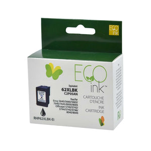 HP 62XL Combo Pack (Black / Colour) Remanufactured EcoInk with Ink Level Indicator - High Yield
