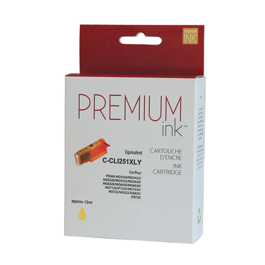 Canon CLI-251 XL Yellow Compatible Premium Ink - High Yield