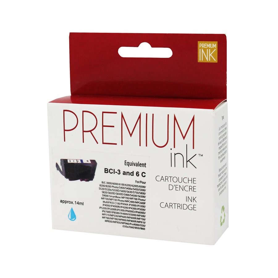 Canon BCI 3/6 Compatible Cyan Premium Ink