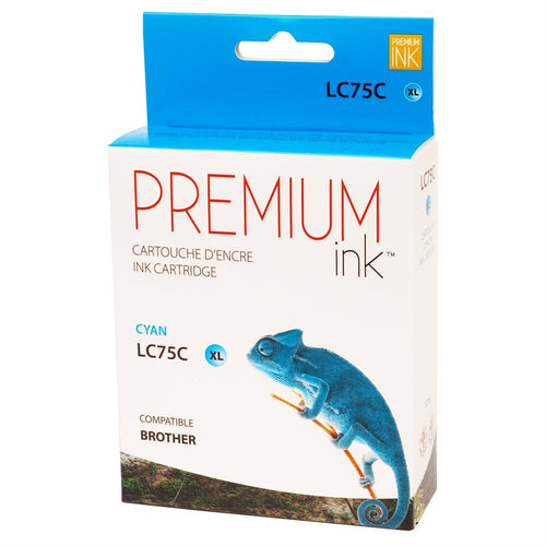 Brother LC-71 / LC-75 XL Compatible Cyan Premium Ink - High Yield