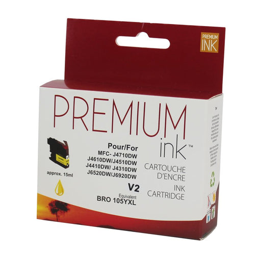 Brother LC-105 Yellow Compatible  Premium Ink Cartridge