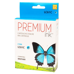 Brother LC-61 XL Compatible Cyan Premium Ink - High Yield