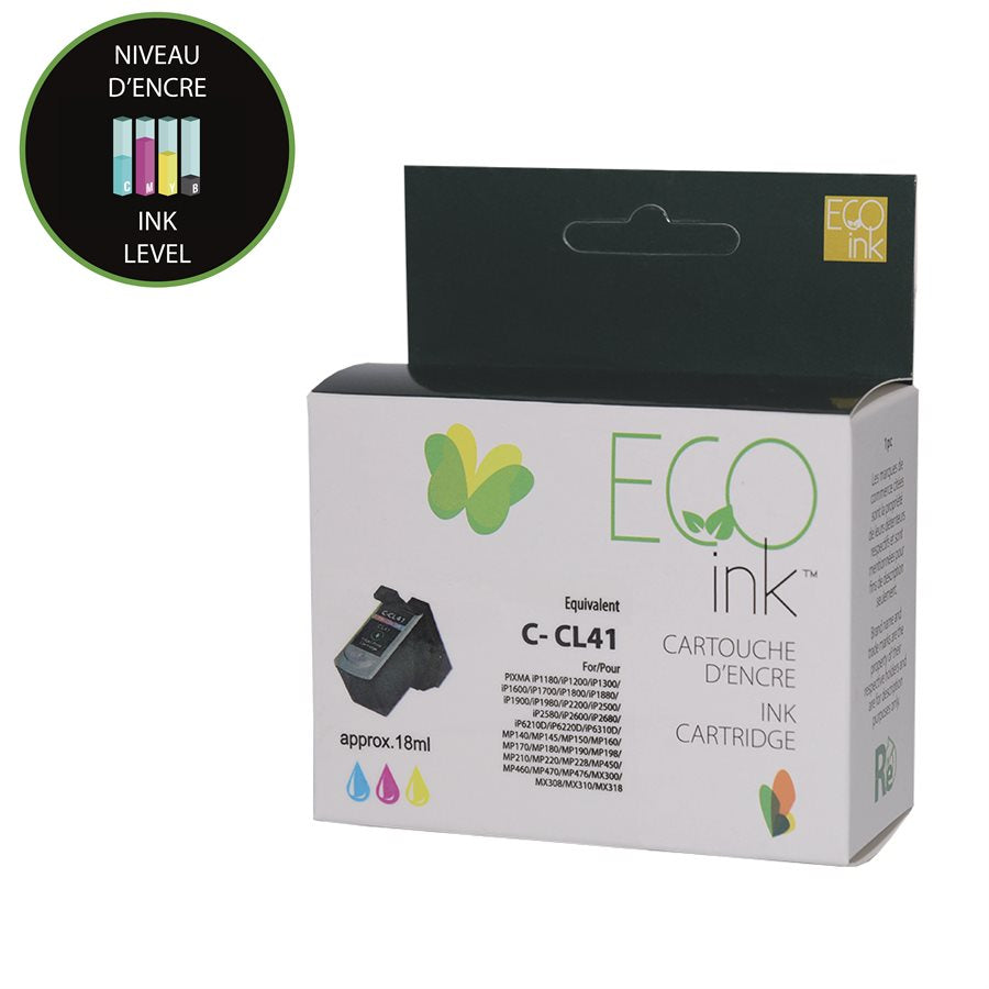 Canon CL-41 Reman Color EcoInk with ink level indicator