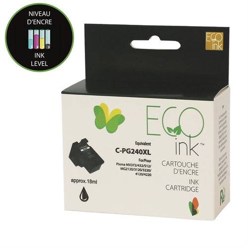 Canon PG-240 XL Remanufactured Black EcoInk With ink level Indicator