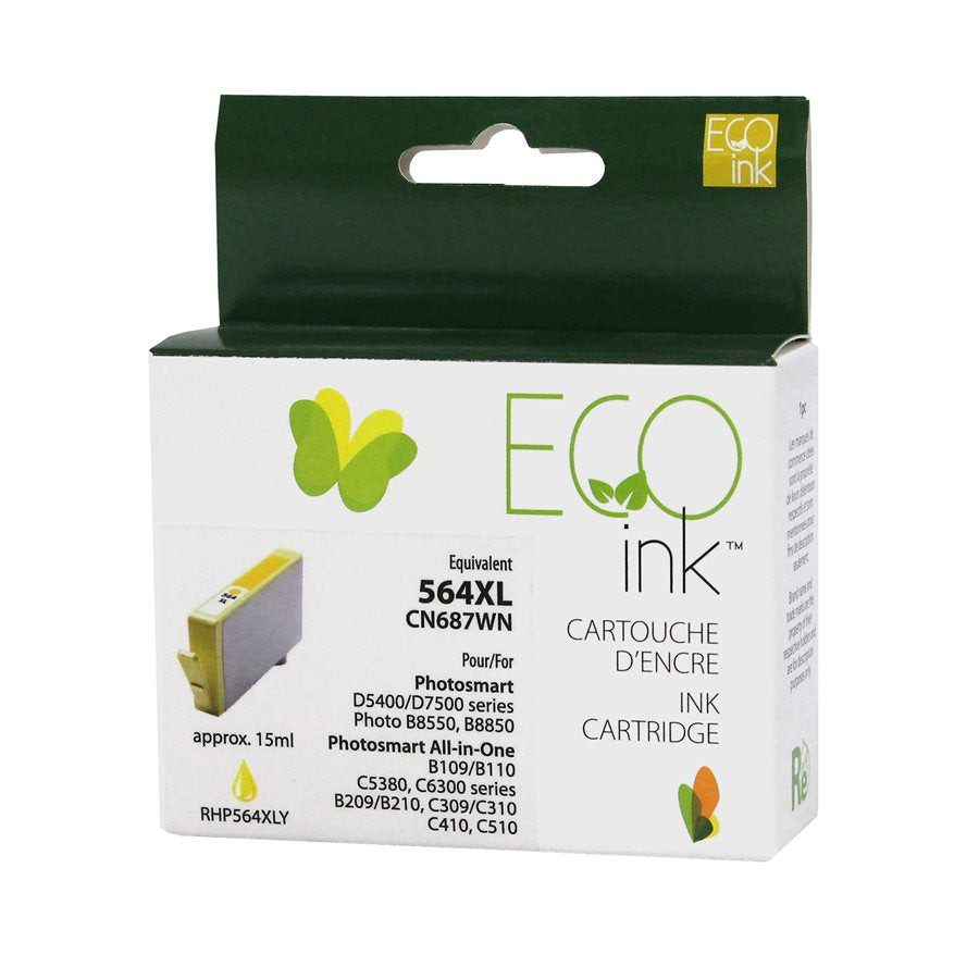 HP 564 XL Remanufactured Yellow EcoInk - High Yield