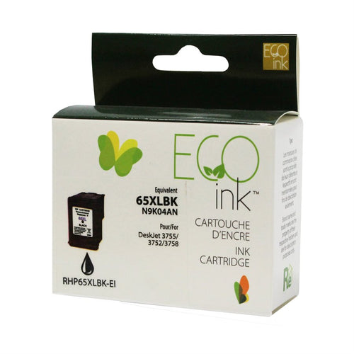 HP 65XL Remanufactured Black EcoInk with ink level indicator - High Yield