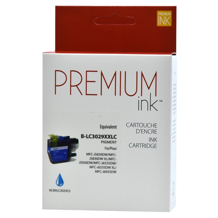 Brother LC-3029 XXL Compatible Cyan Premium Ink - Extra High Yield